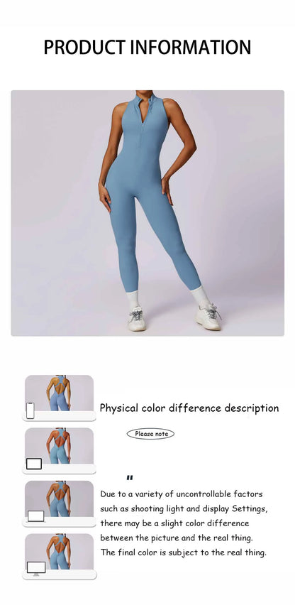 V Back One-piece Sports Jumpsuit
